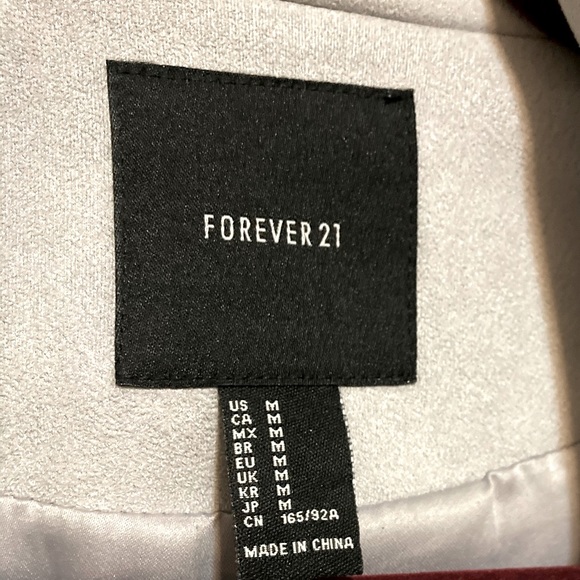 Moto Jacket Grey Suede - FOREVER 21 - Medium - Picture 3 of 6